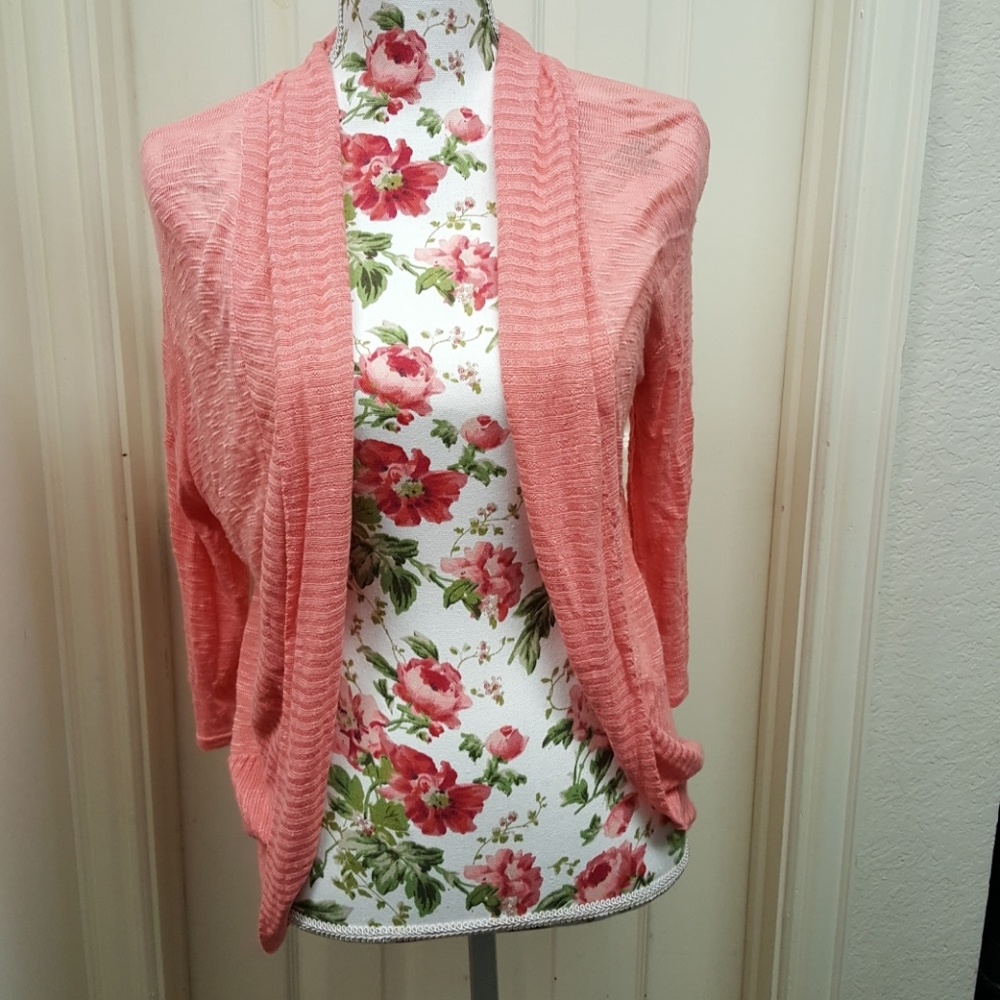 Cardigan sz Lg, peach pink color